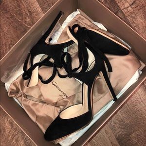 Gianvito Rossi Milano Suede Tie Heels